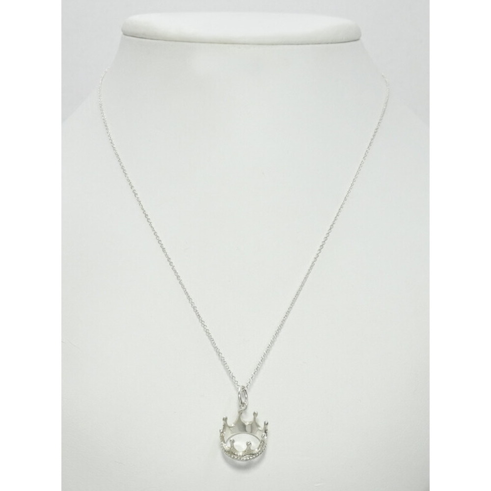 Tiffany SILVER CROWN CHARM NECKLACE